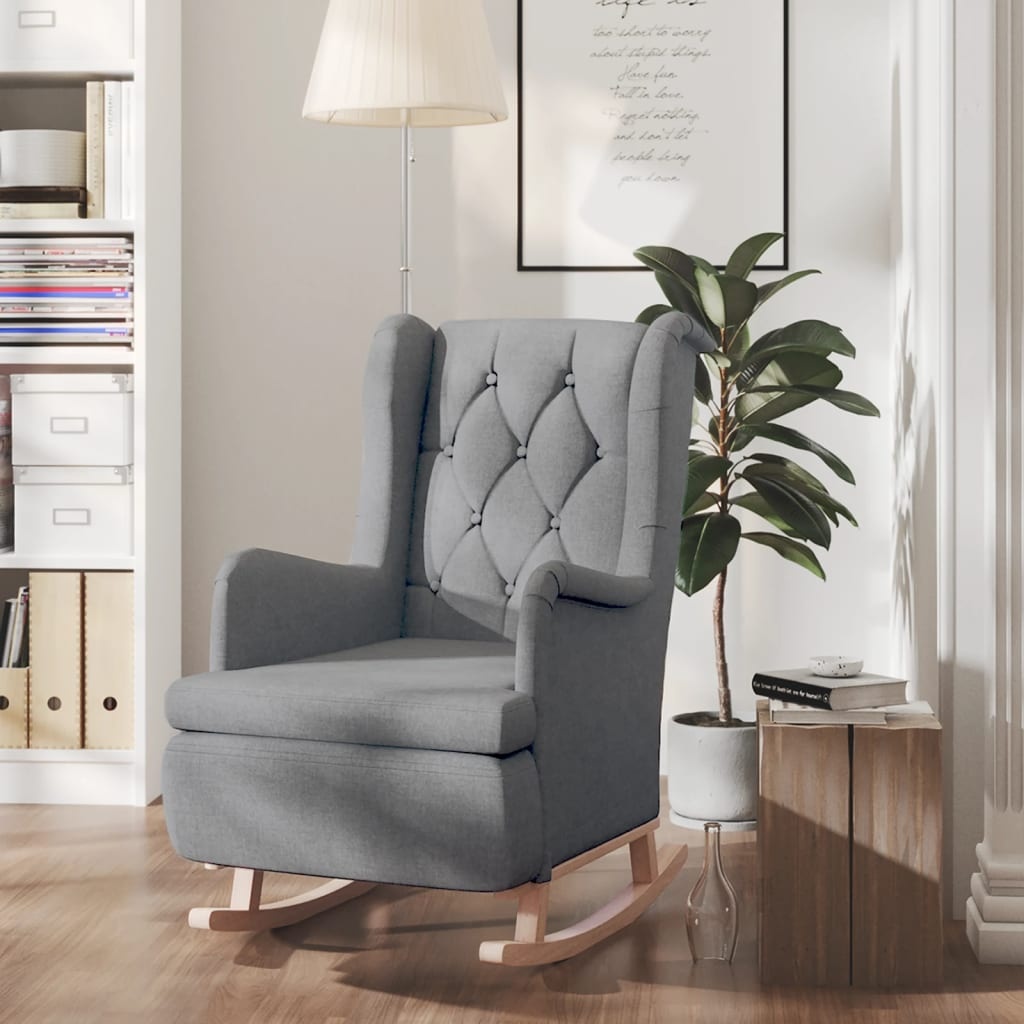 Lichtgrijze Schommelstoel Fauteuil - 46% Korting!