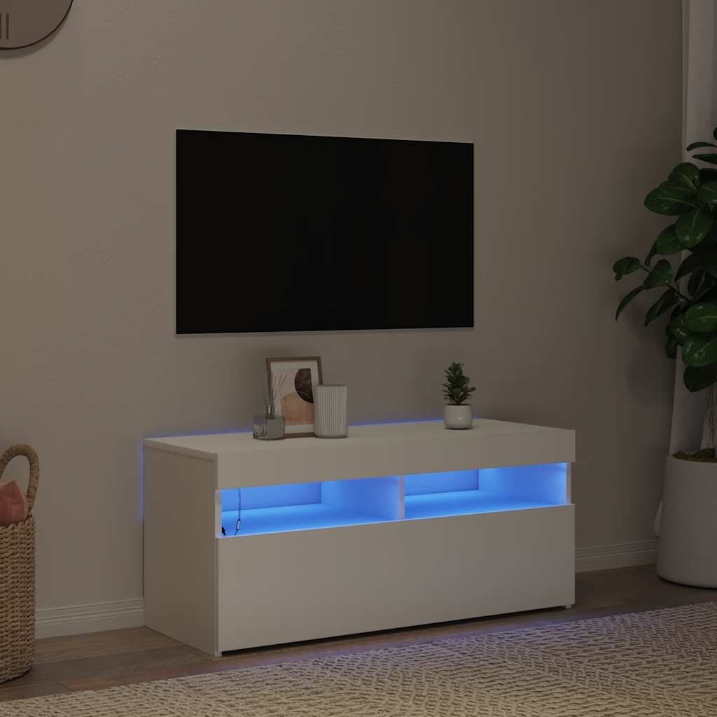 TV-meubel met LED 90cm Wit - 46% Korting! (Retourtje)