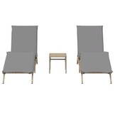 Ligstoelen Set met Tafel - 2 Stuks - Beige - 56% Korting!