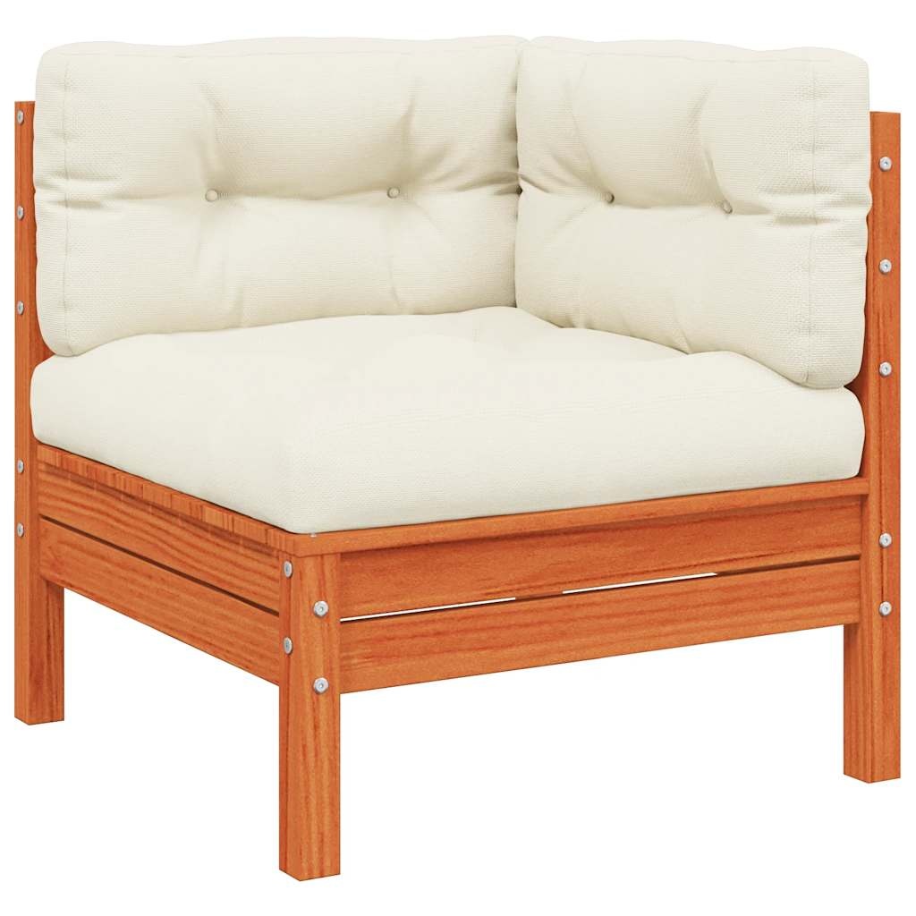 Tuinhoekbank Grenenhout Wasbruin + Kussens -46%