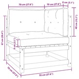 Tuinhoekbank Grenenhout Wasbruin + Kussens -46%