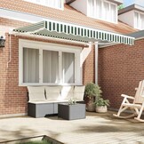 vidaXL Zonnescherm Doek Groen/Wit 350x250cm - 41% Korting!