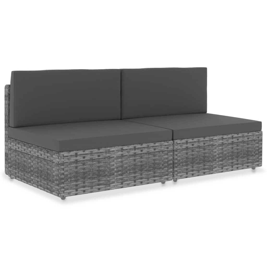 vidaXL Tweezits Rattan Bank Grijs - 46% Korting! (Retour)