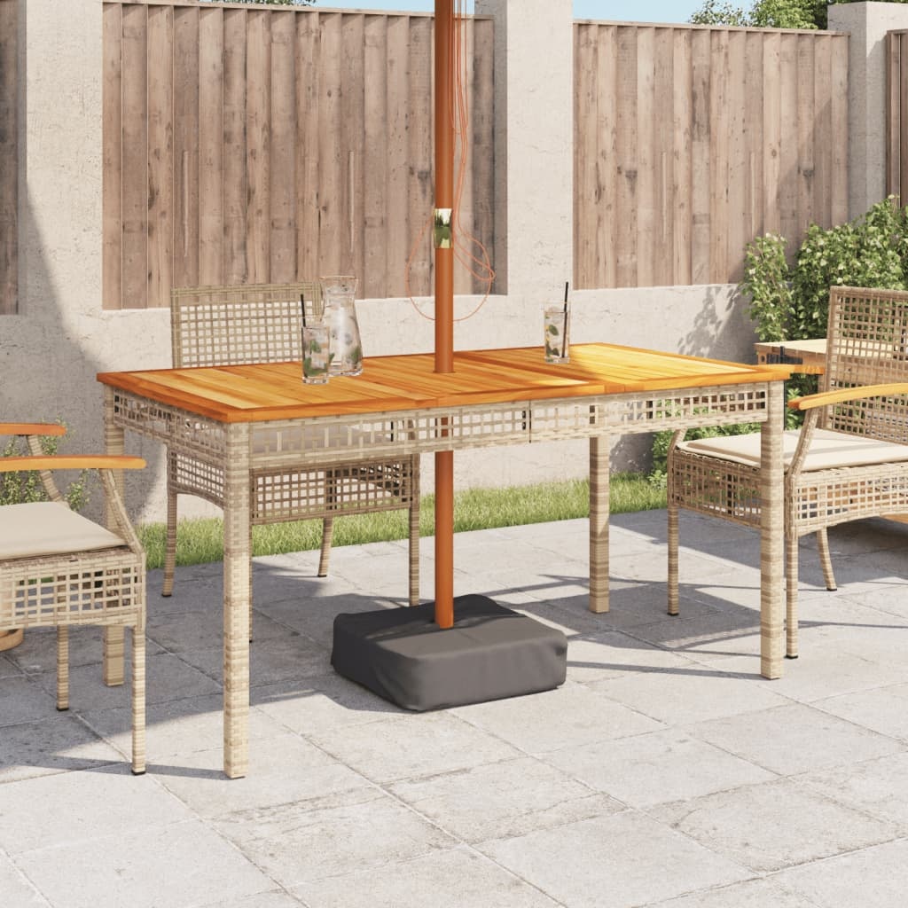 VidaXL Tuintafel Rattan & Acaciahout Beige - 46% Korting!