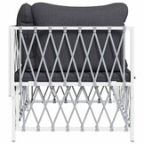 vidaXL Tuinhoekbank Wit met Kussens -50%! Zo Goed Als Nieuw