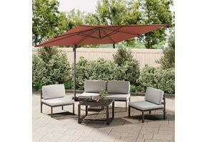 VidaXL Zweefparasol Terracotta 400x300cm met LED | -35% Korting!