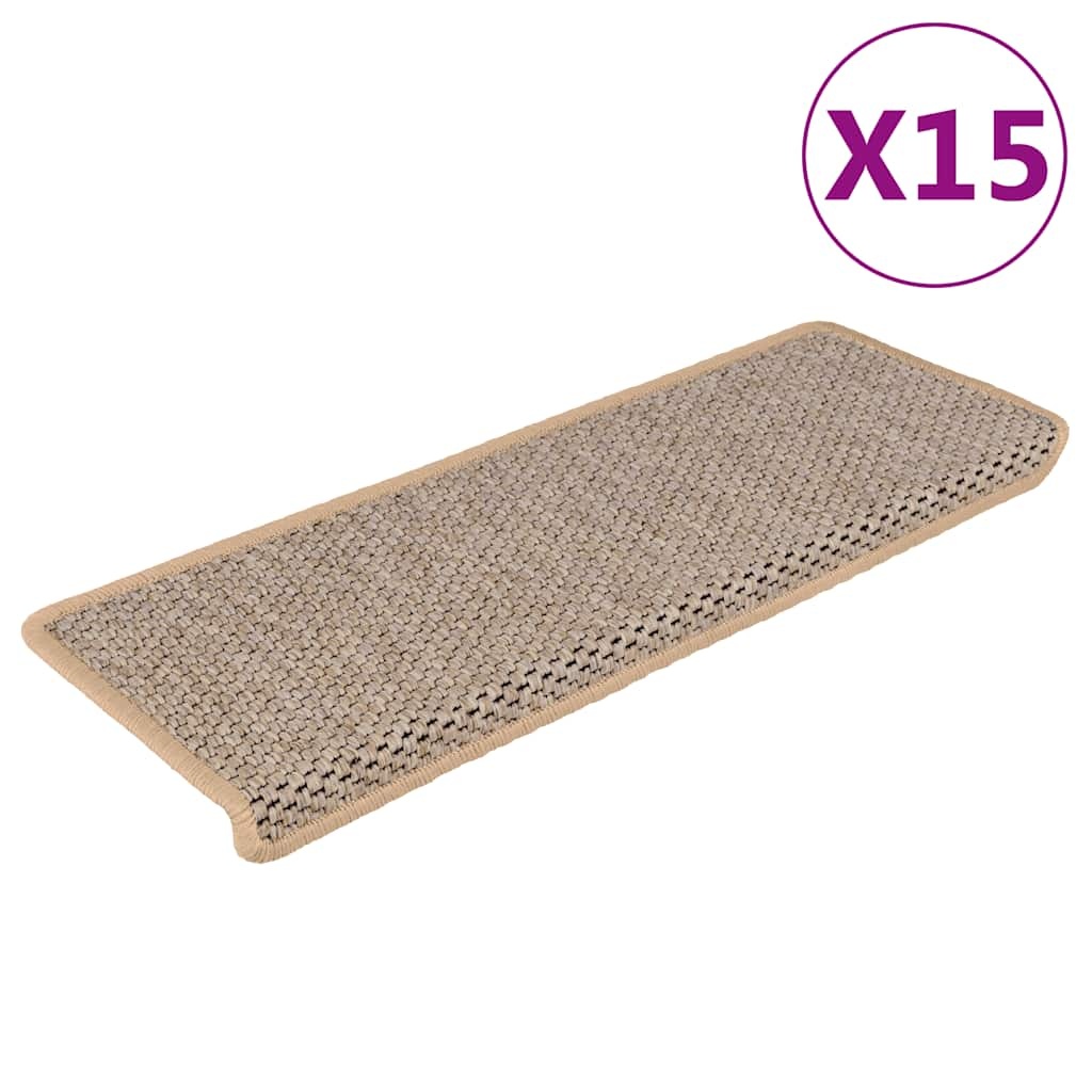 vidaXL Trapmatten Lichtbeige Sisal-look (15 stuks) - 46% Korting!