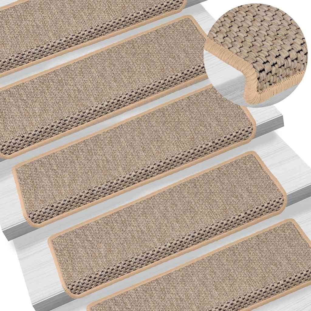 vidaXL Trapmatten Lichtbeige Sisal-look (15 stuks) - 46% Korting!