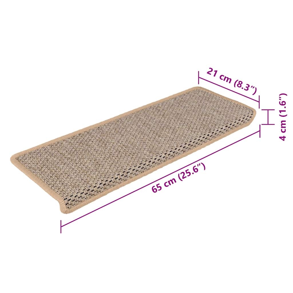 vidaXL Trapmatten Lichtbeige Sisal-look (15 stuks) - 46% Korting!