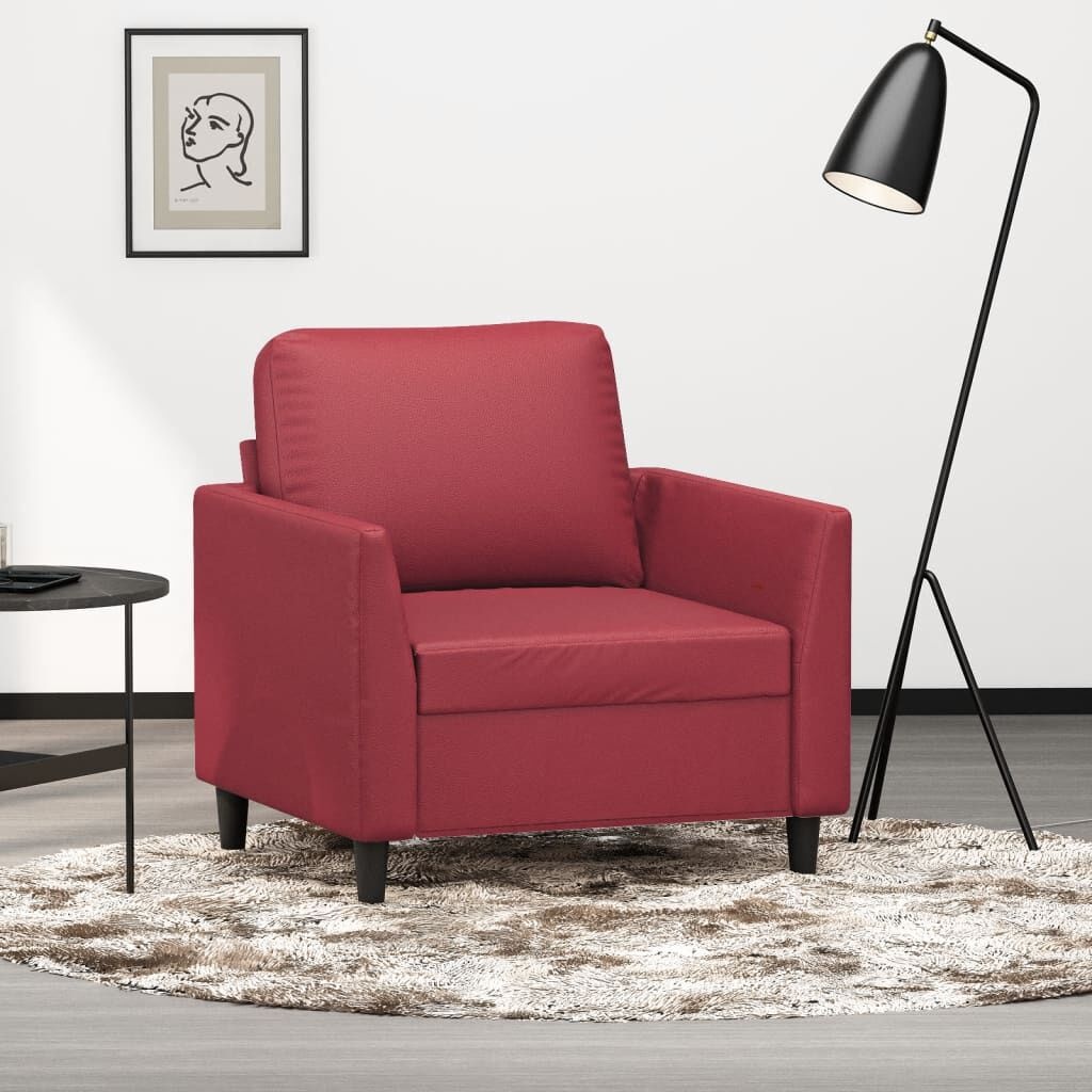 vidaXL Fauteuil Kunstleer Wijnrood - 60cm - 62% Korting - Nieuw!