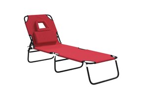 vidaXL Ligbed - Rood, Oxford Stof & Staal - 71% KORTING!