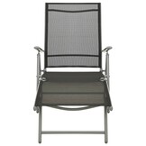 VidaXL Inklapbaar Ligbed Textileen & Aluminium Zwart/Zilver - 70% Korting!