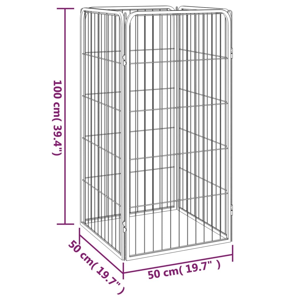 vidaXL Hondenkennel 4 Panelen - 50x100cm Zwart (46% Korting!)