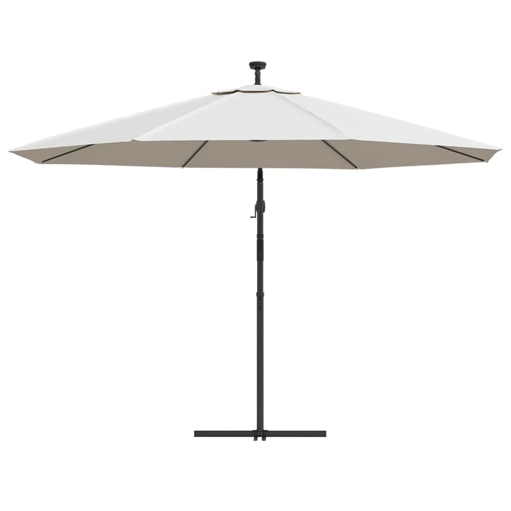 vidaXL Zweefparasol 350cm Zand - 56% Korting - Met LED & Staal