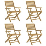 VidaXL Tuinstoelen Set (4x) - 46% Korting! Inklapbaar Acaciahout