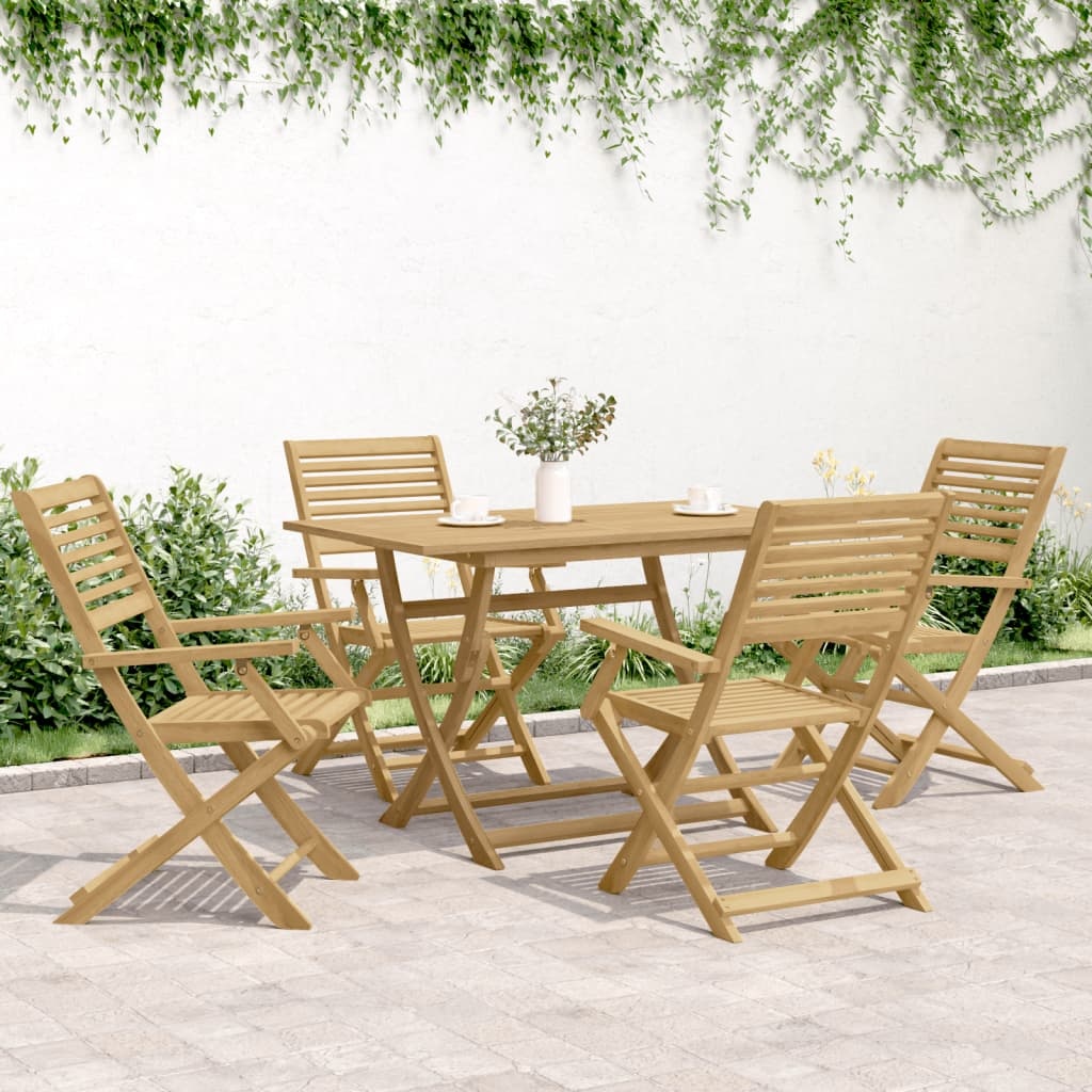 VidaXL Tuinstoelen Set (4x) - 46% Korting! Inklapbaar Acaciahout