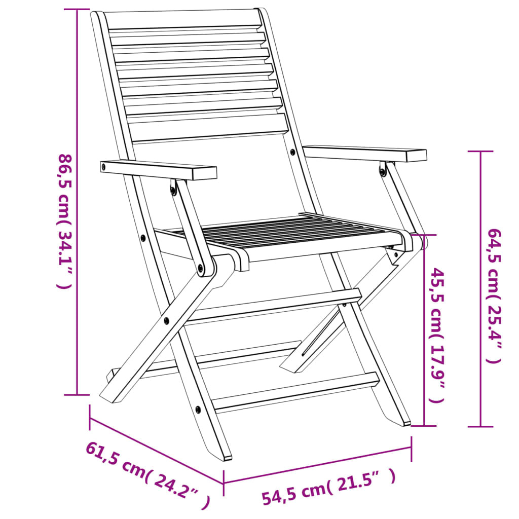 VidaXL Tuinstoelen Set (4x) - 46% Korting! Inklapbaar Acaciahout