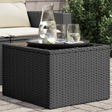 VidaXL Tuintafel Poly Rattan Zwart - 46% Korting! | Ex-display