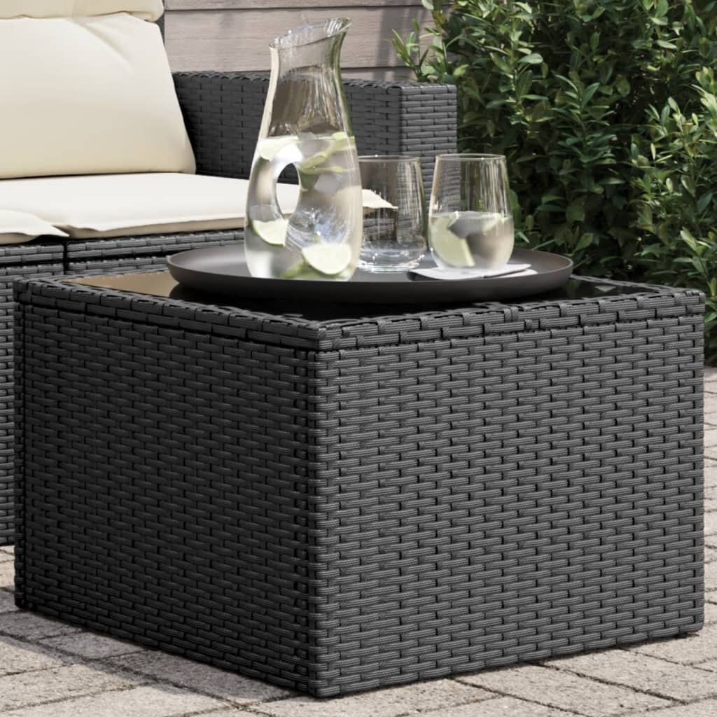 VidaXL Tuintafel Poly Rattan Zwart - 46% Korting! | Ex-display