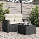 VidaXL Tuintafel Poly Rattan Zwart - 46% Korting! | Ex-display