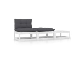 VidaXL Loungeset Grenenhout Wit - 46% Korting! Perfecte Staat!