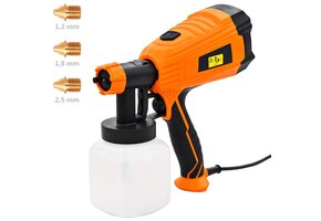 Elektrische Verfspuit 500W vidaXL - 40% Korting! Compleet met 3 Mondstukken