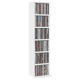 VidaXL CD-kast Wit - 55% Korting! - Bewerkt Hout - 21x20x88 cm
