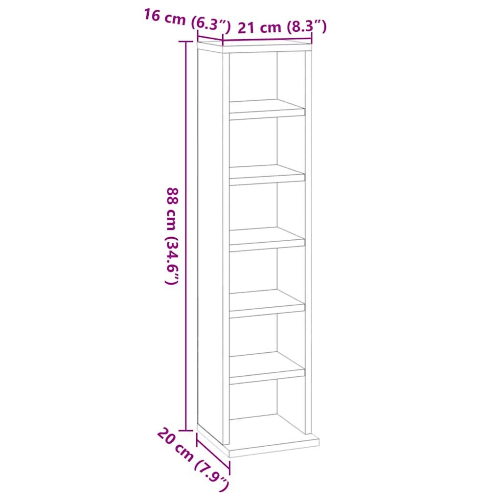 VidaXL CD-kast Wit - 55% Korting! - Bewerkt Hout - 21x20x88 cm