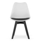 Eetkamerstoel Set 4x Wit/Zwart Kuipstoel - 40% Korting!