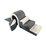 Foam Blokken Soft Play Brug met Glijbaan - Wit/Grijs | 40% Korting!