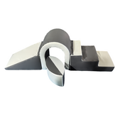 Foam Blokken Soft Play Brug met Glijbaan - Wit/Grijs | 40% Korting!