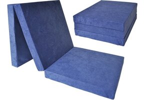 Logeermatras Navy Blauw - Opvouwbaar & Comfortabel - 40% Korting!