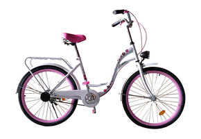 Meisjesfiets 24" Wit/Roze - 1 Versnelling | 40% Korting!