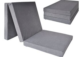 Logeermatras Grijs - Opvouwbaar - 40% Korting! - 195x80x10cm