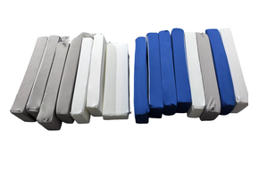 Jenga Soft Play Foam Blokken - 15-delig - Wit/Blauw/Grijs - 40% Korting!