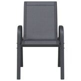 vidaXL Tuinstoelen Stapelbaar 4 st. Textileen Grijs - 40% Korting!
