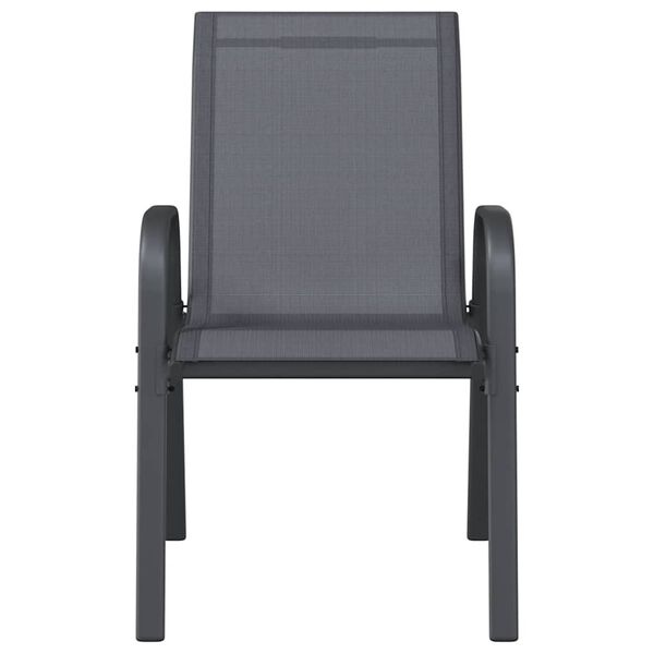 vidaXL Tuinstoelen Stapelbaar 4 st. Textileen Grijs - 40% Korting!