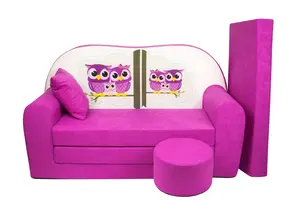 Kinder Slaapbank Set Uiltjes Roze - 40% Korting!