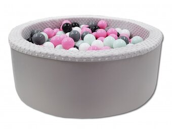 Ballenbak 90cm Grijs met 200 Ballen (Roze, Wit, Grijs, Zwart) - 40% Korting!