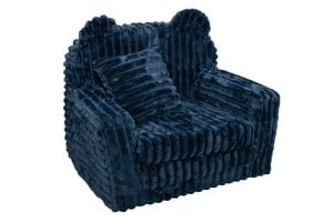 Kinderfauteuil & Slaapbankje - Blauw Corduroy - 40% Korting! Nu Slechts 1 Beschikbaar!