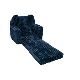 Kinderfauteuil & Slaapbankje - Blauw Corduroy - 40% Korting! Nu Slechts 1 Beschikbaar!