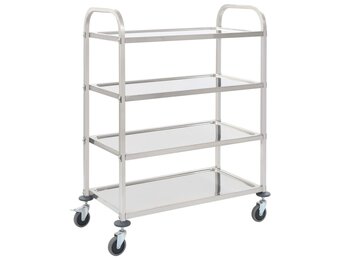 vidaXL Keukentrolley 4-laags RVS - 55% Korting! Nu 1 op voorraad!