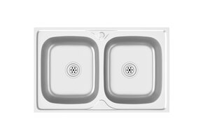 Dubbele RVS Gootsteen met Afdruiprek | 40% Korting | Nieuwstaat!