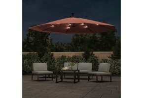 VidaXL Zweefparasol Terracotta 350cm met LED & 46% Korting!