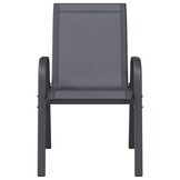 vidaXL Tuinstoelen 4 stuks grijs - Textileen, Stapelbaar | 55% Korting!