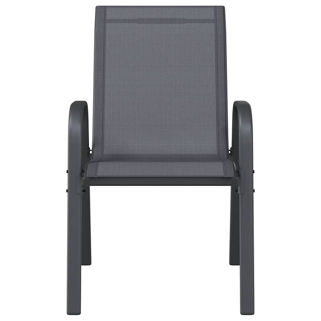 vidaXL Tuinstoelen 4 stuks grijs - Textileen, Stapelbaar | 55% Korting!