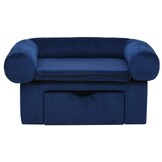 vidaXL Hondenbank Blauw Pluche met Lade - 40% Korting! (75x50x38 cm)