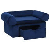 vidaXL Hondenbank Blauw Pluche met Lade - 40% Korting! (75x50x38 cm)
