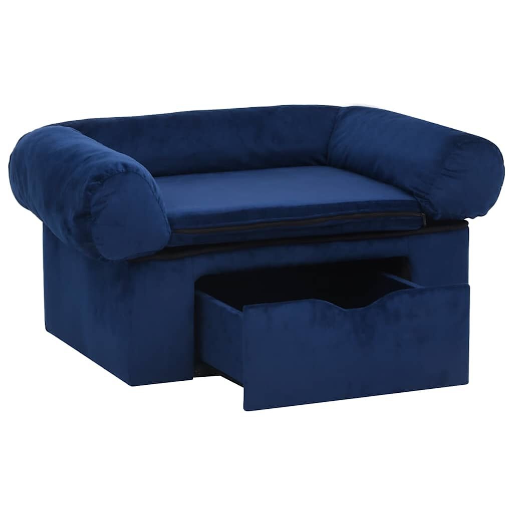vidaXL Hondenbank Blauw Pluche met Lade - 40% Korting! (75x50x38 cm)