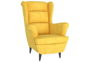 vidaXL Fauteuil Fluweel Mosterdgeel - 46% Korting! Uniek Exemplaar!